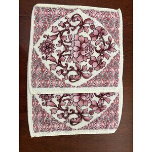 2 Terrisol Pink Rose Bath Washcloths Towel Cottage Romantic Very Soft And Thick
